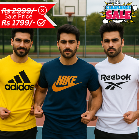 Pack of 3 Men's Half Sleeve Dri-Fit Tshirts