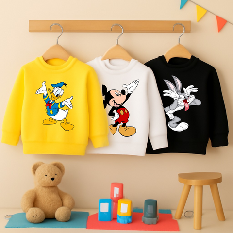 Pack of 3 Kids Printed Sweat Shirts for Kids