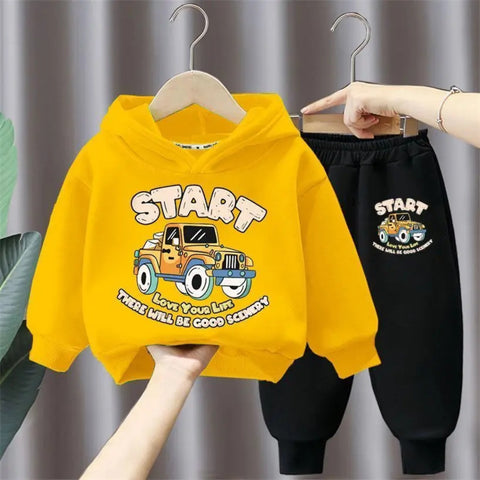 Printed Hooded Track Suit for Kids