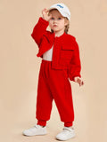 Premium Double pocket Zipper Tracksuit for Baby Girl