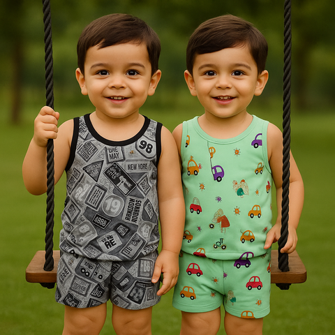 Pack of 2 Tiny Tropics Full Sando Suits For Kids