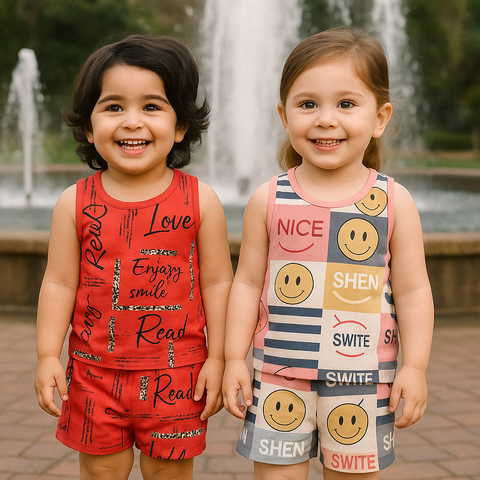 Pack of 2 Tiny Tropics Full Sando Suits For Kids
