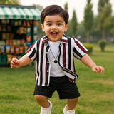 Digital Printed Stripe Summer Suit for Kids