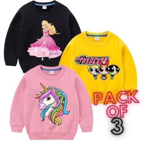 Pack of 3 Kids Printed Sweat Shirts for Kids