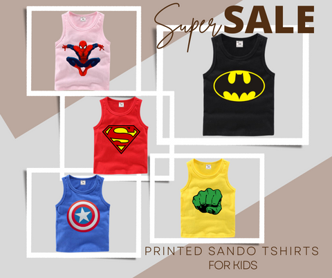 Pack of 5 Printed Sando Tshirts