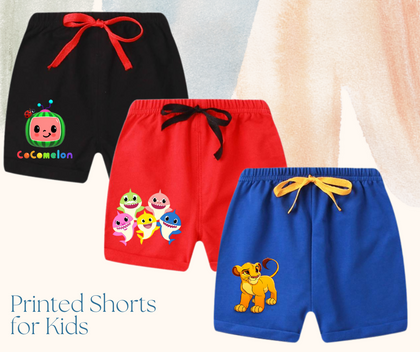 Pack of 3 Printed Shorts for Kids