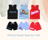 Pack of 3 Printed Sando Suits for Girls