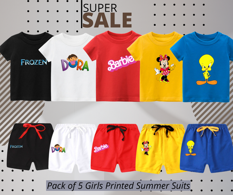 Pack of 5 Summer Suits for Girls