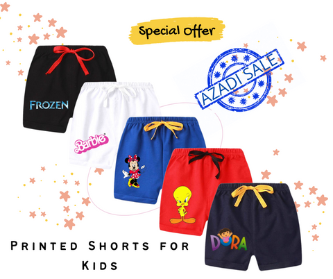 Pack of 5 Girls Logo Printed Shorts