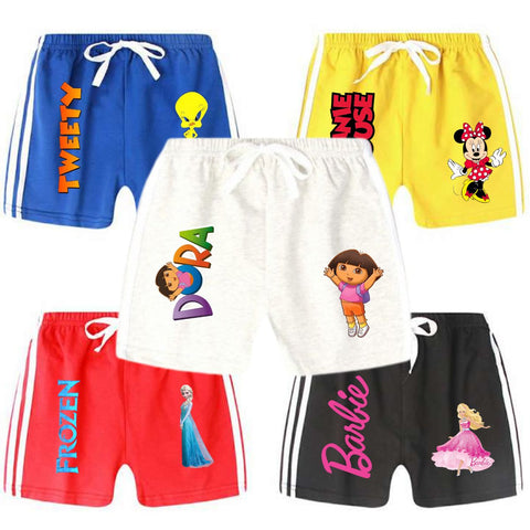 Pack of 5 Printed Side Stripe Shorts For Kids