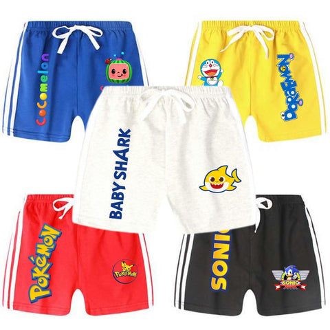 Pack of 5 Printed Side Stripe Shorts For Kids