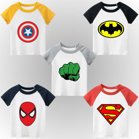 Pack of 5 Raglan Printed Half Sleeve Tshirts for Kids