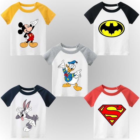 Pack of 5 Raglan Printed Half Sleeve Tshirts for Kids