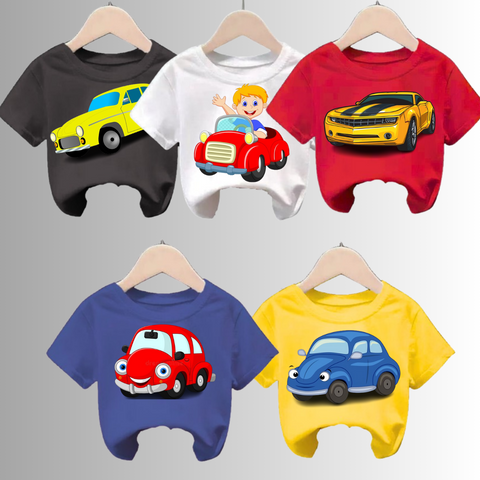 Pack of 5 Printed Half Sleeve Tshirts for Kids