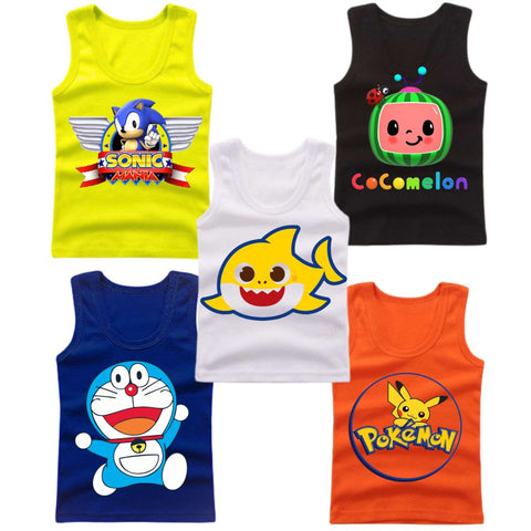 Pack of 5 Printed Sando Tshirts For Kids