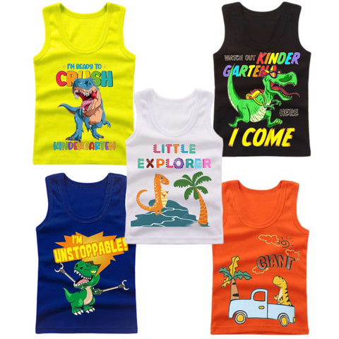 Pack of 5 Printed Sando Tshirts For Kids