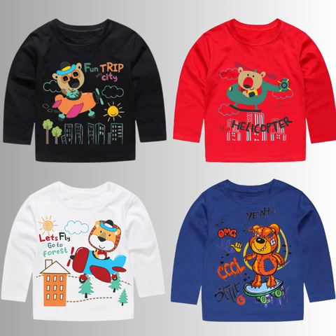 Pack of 4 Full Sleeve Tshirts for Kids