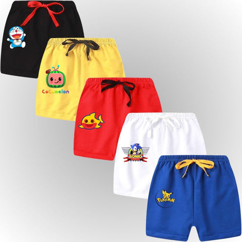 Pack of 5 Printed Logo Shorts for Kids