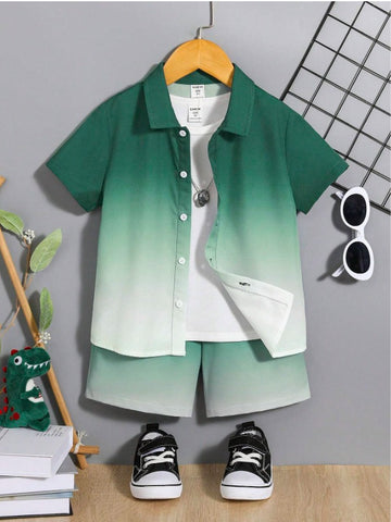 Kids Green Shaded Summer Suit