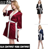 SILK CONTRAST ROBE GOWN
