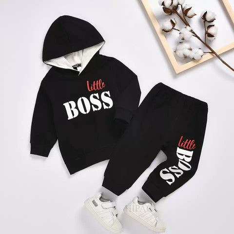 Little Boss hooded Track Suit for Boys (Print 104)