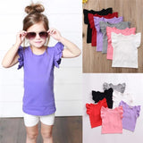 Pack of 3 Frill Sleeves Plain Summer Top for Girls