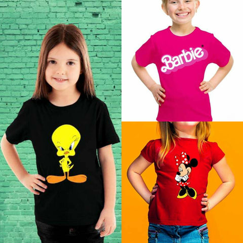 Pack of 3 Printed Half Sleeve T Shirts for Kids