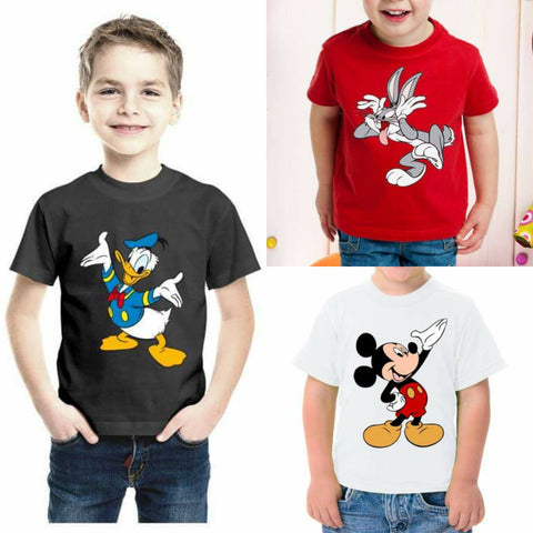 Pack of 3 Printed Half Sleeve T Shirts for Kids