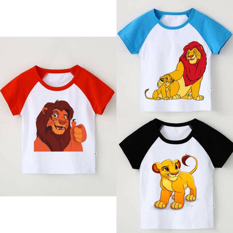 Pack of 3 Raglan Printed Half Sleeve T Shirts for Kids