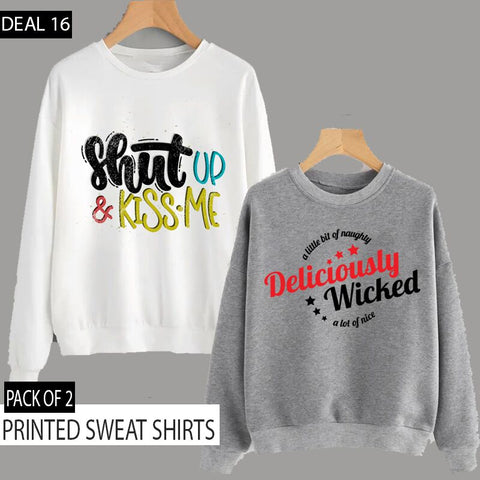 PACK OF 2 PRINTED SWEAT SHIRTS ( DEAL 16 )
