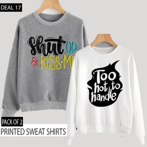 PACK OF 2 PRINTED SWEAR SHIRTS ( DEAL 18 )