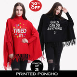 11-ELEVEN SALE: Pack of 2 Printed Poncho (Select any 2)