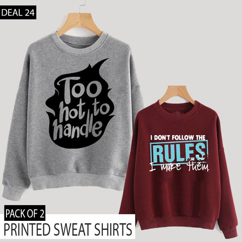 PACK OF 2 PRINTED SWEAT SHIRTS ( DEAL 24 )