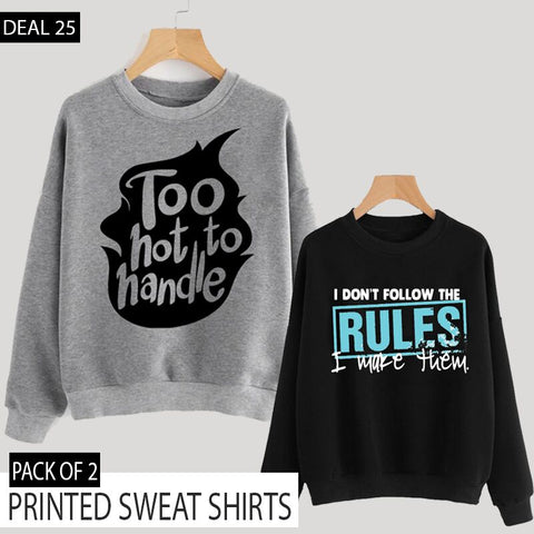 PACK OF 2 PRINTED SWEAT SHIRTS ( DEAL 25 )