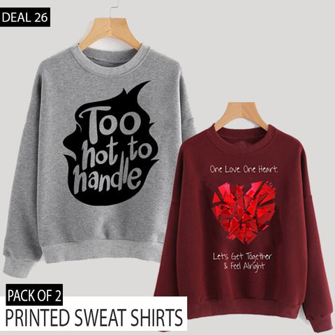 PACK OF 2 PRINTED SWEAT SHIRTS ( DEAL 26 )