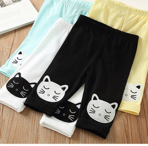 Pack of 3 Kids Cat Printed Capri Tights