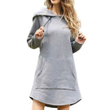 Long Hooded Hem Sweatshirt