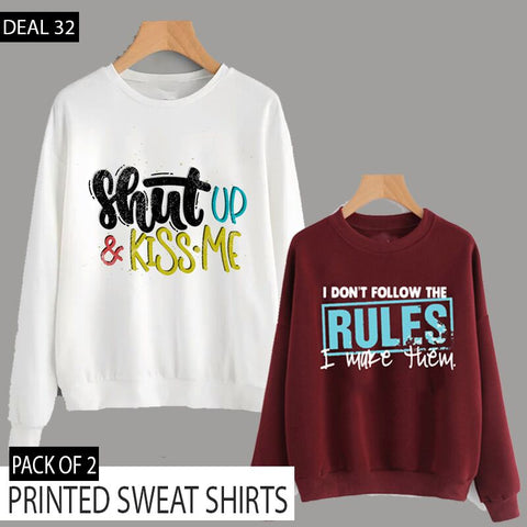 PACK OF 2 PRINTED SWEAT SHIRTS (DEAL 32)