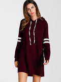 Long Hooded Sweatshirt with Stripes