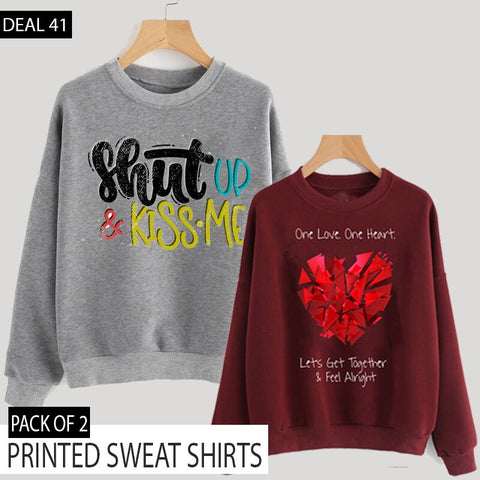 PACK OF 2 PRINTED SWEAT SHIRTS (DEAL 41)