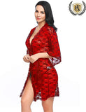 Floral Net Transparent Night Gown