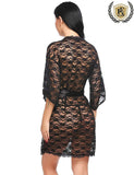 Floral Net Transparent Night Gown