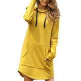 Long Hooded Hem Sweatshirt
