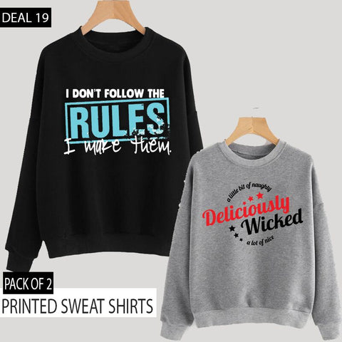 Pack of 2 Printed Sweat Shirts ( Deal 19 )