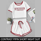 Contrast Pipin Short Night Suit