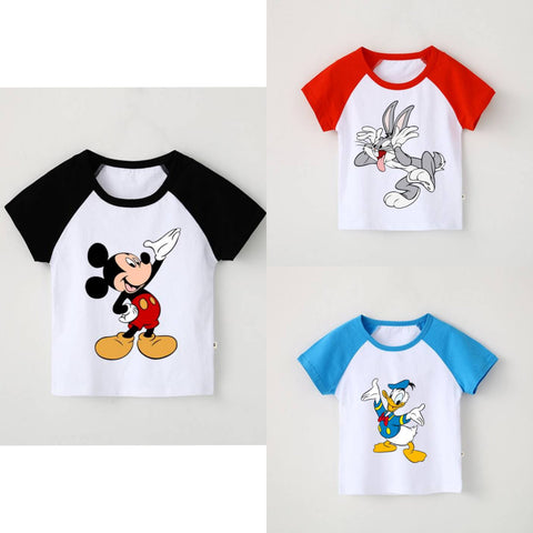 Buy 2 Get 1 Free Raglan Printed Half Sleeve T Shirts for Kids