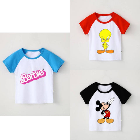 Buy 2 Get 1 Free Raglan Printed Half Sleeve T Shirts for Kids