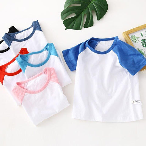 Pack of 3 Raglan Half Sleeve Plain T Shirts for Kids