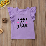 Customized Frill Sleeves Printed Top for Kids