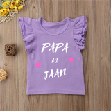 Customized Frill Sleeves Printed Top for Kids